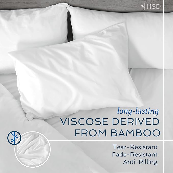 Hotel Sheets Direct 3 Piece Full Duvet Cover Set, 100% Viscose Derived from Bamboo Comforter Cover with 2 Pillow Shams, Moisture-Wicking, Silky Soft Texture, Cooling, Breathable, Easy Care, Dark Gray