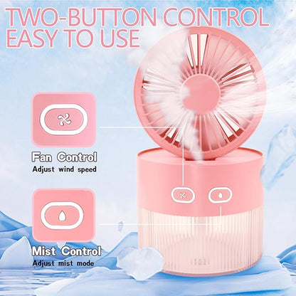 Kylara Mini Humidifier for Office Desk & Bedroom - 350mL Portable USB Personal Humidifiers with Auto Shut-Off, Travel Friendly