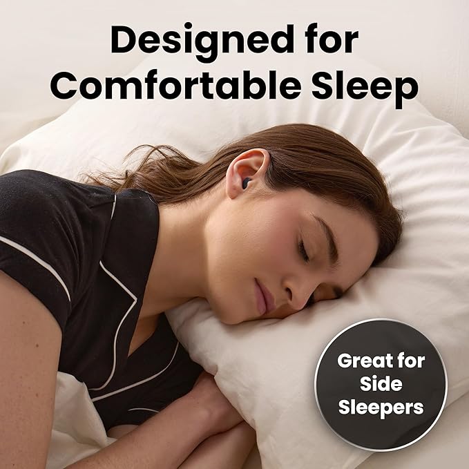 SnoozePlugs Ultra Soft Foam Earplugs for Sleeping, 60 Pairs Comfortable Foam Ear Plugs for Side Sleepers- 33db NRR Nightime Earplugs for Snore Blocking, Noise Canceling Sleep