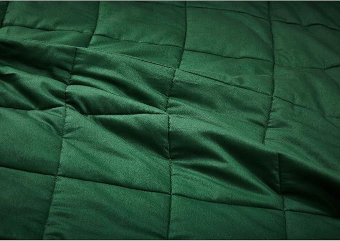 TONGDADA California King Size Weighted Blanket | 90''x108'',20lbs | Perfect for Couples | Premium Cotton Material with Glass Beads | Dark Green