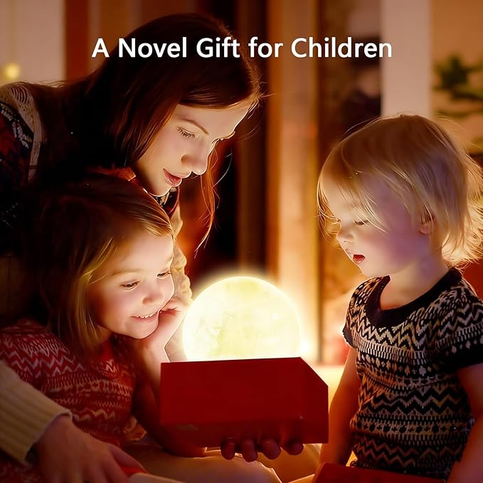 Moonrise Sunrise Alarm Clock with Wake Up Light & RGB Moon Lamp, Dual Alarms, Snooze Function, Night Light for Kids Adults, Bedroom Decor