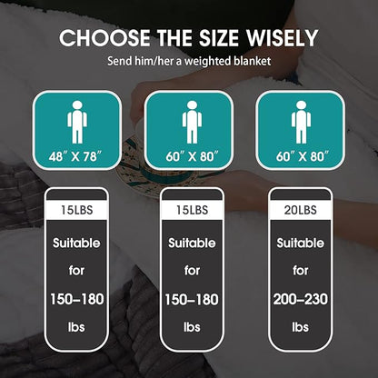Sherpa Weighted Blanket for Adults 15lbs, 48"x72", Twin Full Size Fuzzy Heavy Throw Blanket for 120-160lbs, Microfiber Soft Thick Big Blankets Weighted Comforter Breathable Gift for Sleeping, Grey