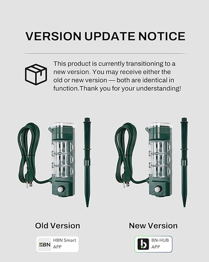 HBN Outdoor Smart Plug Waterproof with 6 Outlets,WiFi Power Stake Timer 6Ft Cord,Outdoor Outlet Timer for Halloween/Christmas Lights,Compatible with Alexa & Google Assistant, Voice Control,ETL Listed
