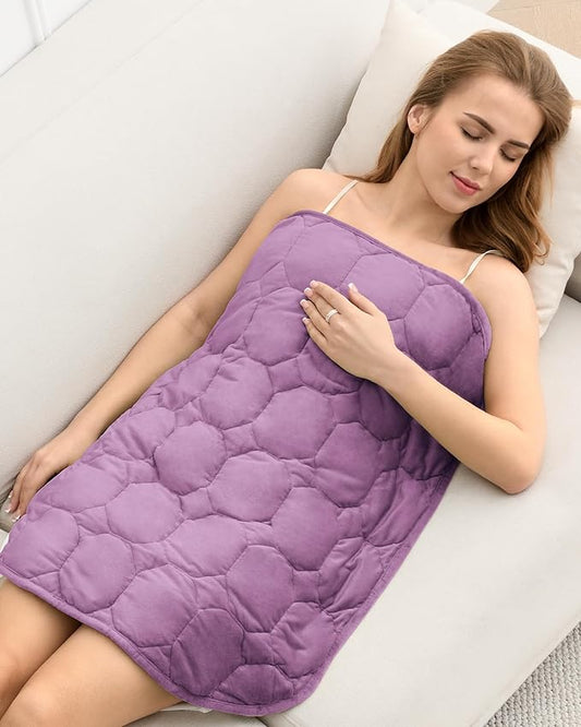 Cottonblue Weighted Lap Blanket Pad 7 lbs 29" x 24", Cozy Luxury Crystal Velvet Weighted Blanket for Adults, Small Weighted Blanket Throw All Season for Travel Relaxation Sleeping, Light Purple