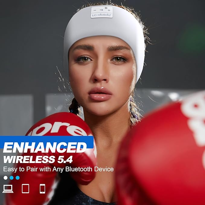 LC-dolida Sleep Headphones Bluetooth 5.4 | Headband Headphones Earphones Wireless | Sleep Mask for Sleeping, Sports, Gifts, Workout, Jogging, Yoga,Insomnia, Air Travel, Meditation