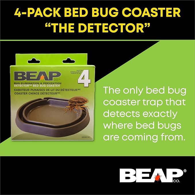 BEAPCO Bed Bug Detector Interceptors, Eco Friendly Bedbug Traps for Bed-Frame Legs |(6.5” × 6 “ x 3”)| Interceptor, and Monitor for Pest Control (Gray), (Pack of 24)
