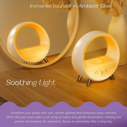 Dekala 5G Arches Gradual Sunrise Alarm Clock Loud Alarm Clock for Heavy Sleepers with Wireless Charging Sunset White Noise Sleep Sound Machine Touch/App/Button Control Best Valentine's Day Gift