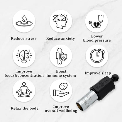 Anxiety Necklace 528 Hz Breathing Meditation Whistle Mindfulness Device for Stress Relief Calm Meditation Adjusting Breathing Anxiety Relief Necklace, Stress Relief Gift for Men Women-Gold