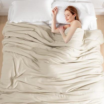 NEXHOME PRO 100% Viscose Derived from Bamboo Comforter Twin Size - Cooling & Moisture-Wicking Bedding Blanket - All Season Lightweight Design - Natural Organic Twin Duvet Insert