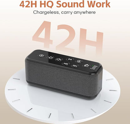 Rechargeable White Noise Machine with 3000mAh Battery - Bluetooth Sleep Sound Machines with Lullabies & Fan Sounds, Auto-Off Timer, Perfect for Office Privacy, Noise Canceling & Sleep Improvement