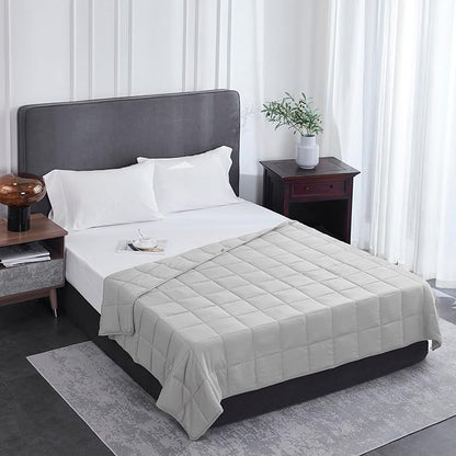 L'AGRATY Weighted Blanket - 60"x80" 15lbs Cooling Breathable Heavy Blanket Microfiber Material with Glass Beads for Adult All-Season Summer Fall Winter Soft Thick Comfort