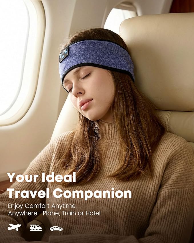 Sleep Headphones Headband Bluetooth 5.4 - Comfortable Wireless Headphones with Ultra-Thin HD Speakers for Travel, Yoga, Running, Insomnia Relief
