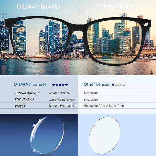 Blue-Light Blocking Glasses Computer Reading/Gaming/TV/Phones Glasses Fashion Anti Eyestrain UV Glasses for Women Men（B1 Black + Black Violet）