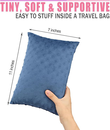 1 Pcs Soft Knee Pillow for Side Sleepers, Pressure Pillows Between Legs 11"x7" Small Knee Pillow Joints Cushion for Sleeping Hip and Back Pain, Minky Dot Denim Blue