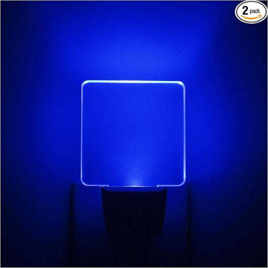 2 Pack 0.5W Plug in LED Night Light with Dusk to Dawn Sensor Blue