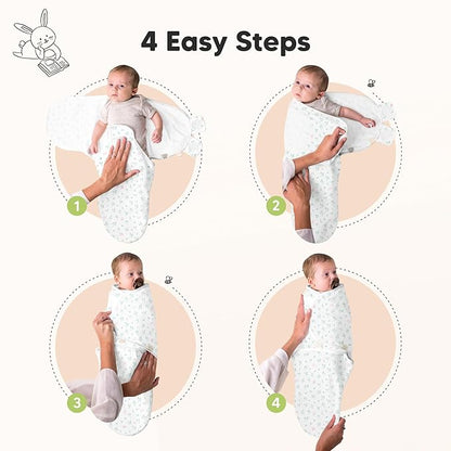 3-Pack Organic Baby Swaddle Sleep Sacks - Swaddles for Newborns, Infant 0-3 Months, Baby Girls, Boys, Soft & Snug Newborn Sleep Sack, Nursery Swaddling Blankets (Garden, OS)