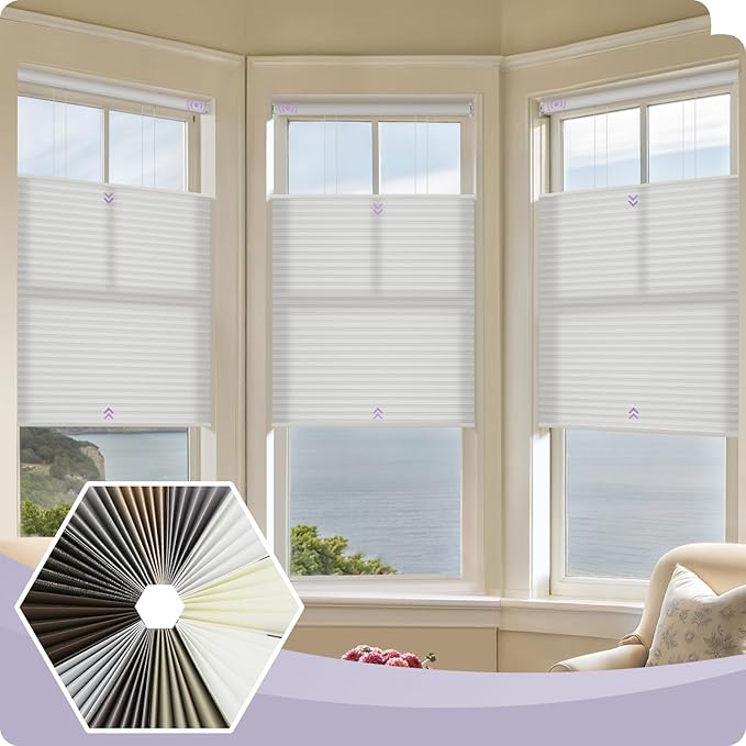 Graywind Motorized Matter Cellular Shades- Blackout 1-3/4"Cell Honeycomb Blinds for Indoor Windows, Compatible with Alexa Google Siri, Custom Size,Fabric Samples