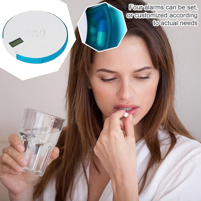 Pill Dispenser With Alarm: Smart Pill Dispenser Reminder, Automatic Pill Dispenser Elderly, Pill Box With Alarm, Up To 4 Alarms Day, T Organizer
