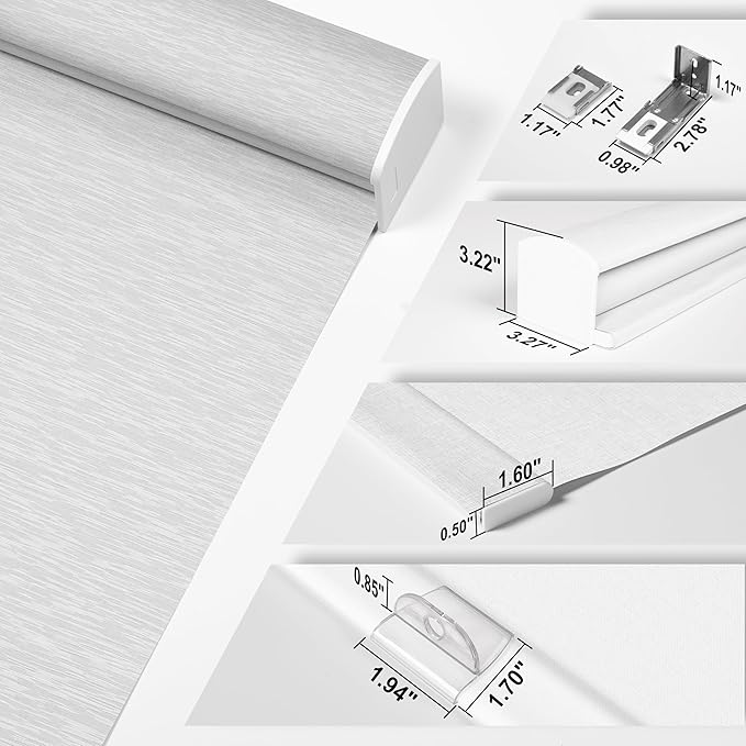 BERISSA Light Filtering Roller Shades for Windows,Cordless Roller Window Shades with Cassette Valance,Linen Roller Blinds,Thermal Insulation Window Shades for Home Office.Custom Color.Custom Size