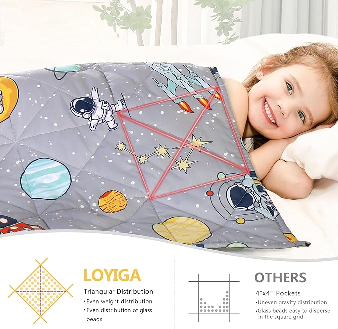 LOYIGA Weighted Blanket with Removable Duvet Case 3lbs 36” x 48”,Reversible Heavy Blanket (Grey)