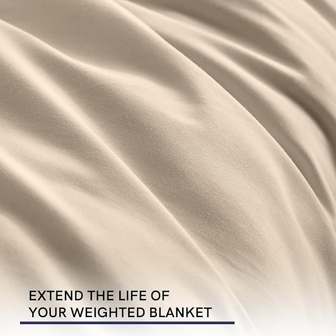 YnM Cotton Duvet Cover for Weighted Blankets (Khaki, 36''x48'')
