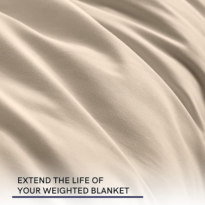 YnM Cotton Duvet Cover for Weighted Blankets (Khaki, 36''x48'')