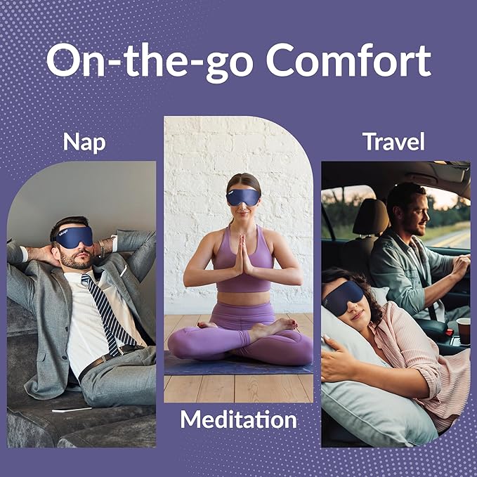 Light Blocking Sleep Mask for Men & Women, Night Shade Blackout Mask for Sleep, Travel Eye Cover with Memory Foam, 3D Night Blindfold, Washable & Adjustable Eye Covers for Sleeping - One Size Fits All