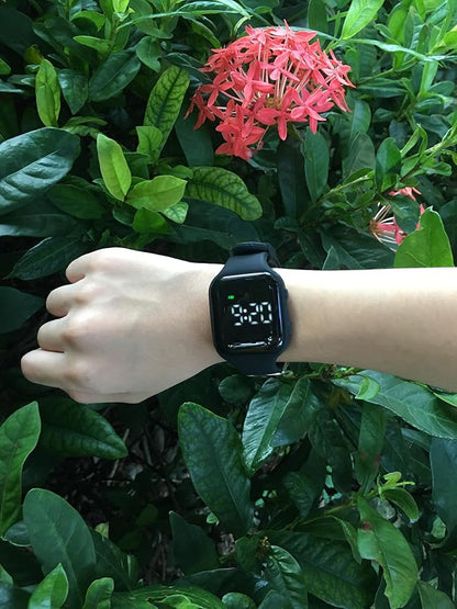 Vibrating Alarm Watch, Potty Training Watch Water Resistant Medical Reminder Wristband with Timer (Black)