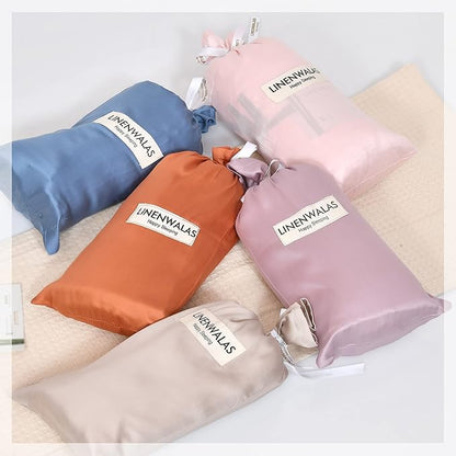 LINENWALAS Fitted Sheet Only Viscose Derived from Bamboo, Bottom Sheet for Queen Size Bed – 16” Deep Pocket, All Around Snug Fit – Cooling, Breathable, Soft, Hypoallergenic (Taupe, Queen)