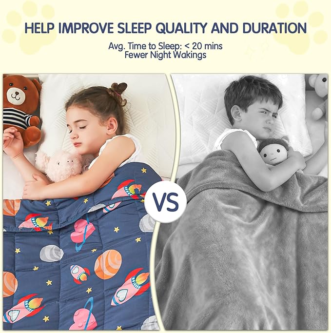 yescool Plane Weighted Blanket 3 Pounds Cooling Weighted Lap Blanket, Space Heavy Blankets, Breathable Weighted Throw Blanket Gift for 20-40lbs, 36"x48"