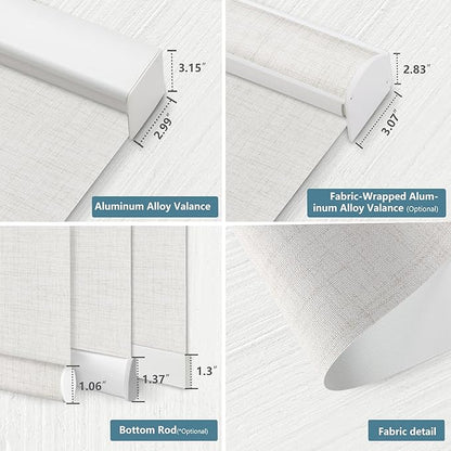 Bringnox Motorized Blinds with Remote,100% Blackout Smart Roller Blinds Compatible with Apple Homekit Google Home and Alexa Via HUB,and Customized (Vigor Cream-08)