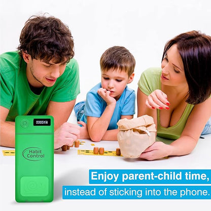 Timed Lock Box - Cell Phone Locker with Charger for Self-Discipline, Cell Phone Jail for Teachers, Time Locking Container to Limit Smartphone Addiction, Small Lockable Safe (Green)