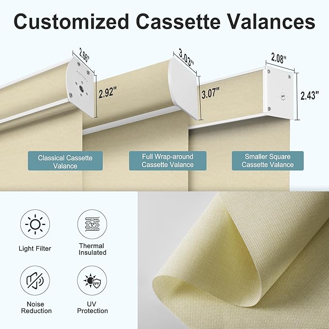 Motorized Blinds with Remote,Light Filtering Smart Roller Shades with App,Voice Control,Thermal Insulated Automatic Blinds,Electric Shades with USB/Solar Pannel.Filter Linen Beige