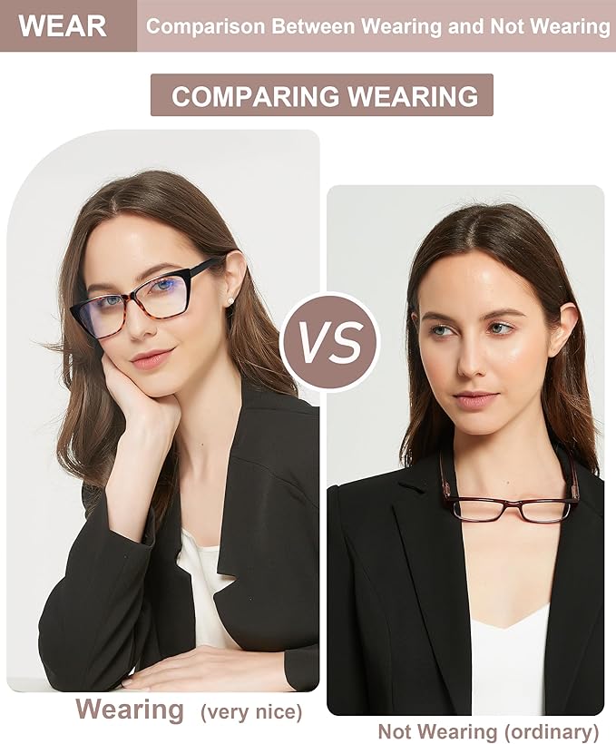 EYEURL Cat Eye Reading Glasses for Women 4-Pack Blue Light Glasses Stylish Computer Readers for Women