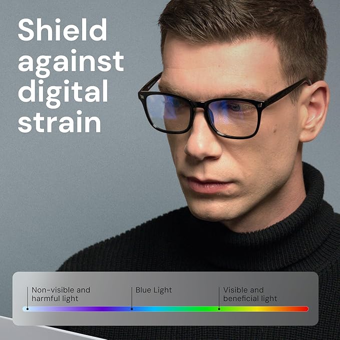 Gaoye Blue Light Glasses for Computer & Gaming - Anti UV Ray Lenses, Scratch-Resistant & Comfort Fit