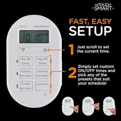 myTouchSmart Programmable Indoor Digital Timer, Plug