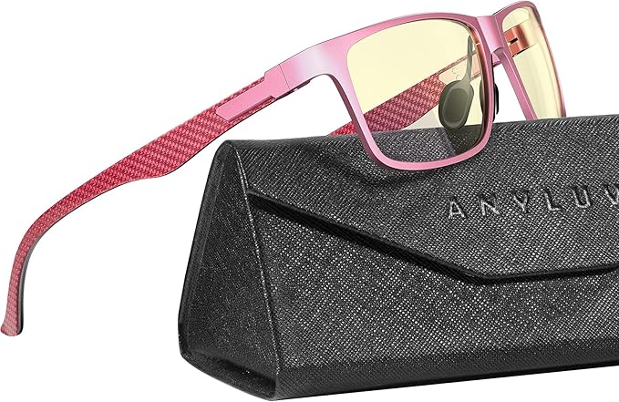 ANYLUV Blue Light Blocking Glasses Men Computer Gaming Glasses Lightweight Al-Mg Metal Anti Eyestrain Eye Protection