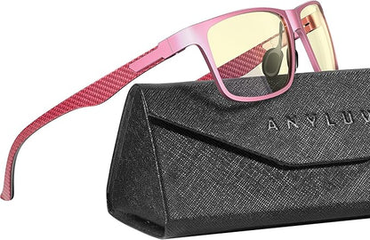ANYLUV Blue Light Blocking Glasses Men Computer Gaming Glasses Lightweight Al-Mg Metal Anti Eyestrain Eye Protection