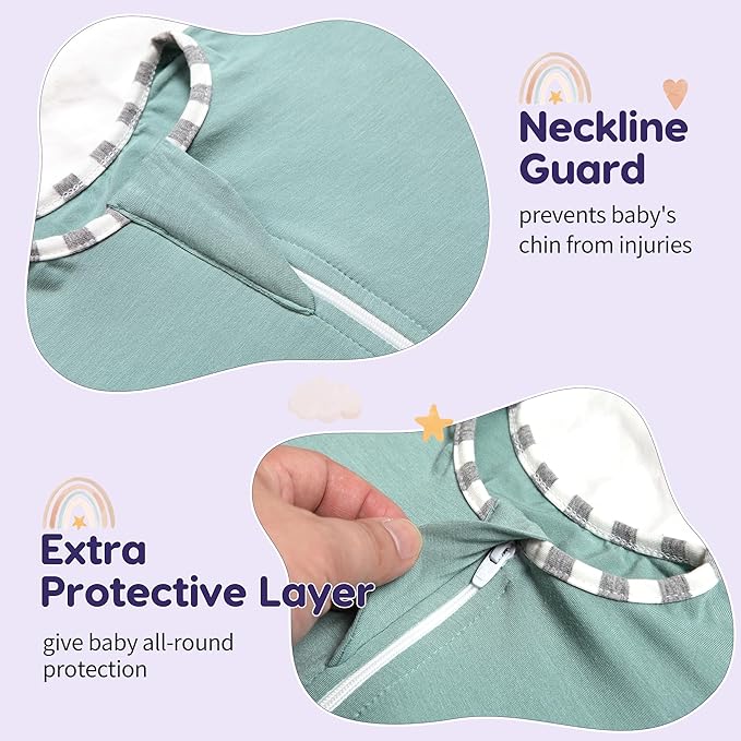 PuppyPaws Baby Sleep Sack 1.5 TOG 2-Pack Set, Transitional Swaddle with Arms Up Length Sleeves and Mitten Cuffs, Sleep Sack 9-15 Months, 95% Viscose from Bamboo, 5% Spandex