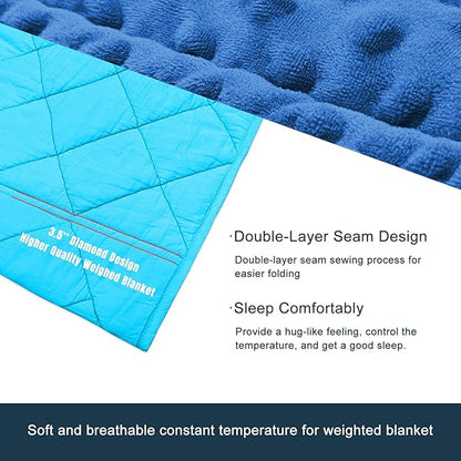 MAXTID Weighted Blanket for Kids 3lbs Blue 36inx48in for Boys and Girls Heavy Blanket for Children Comfort Sensory Blankets
