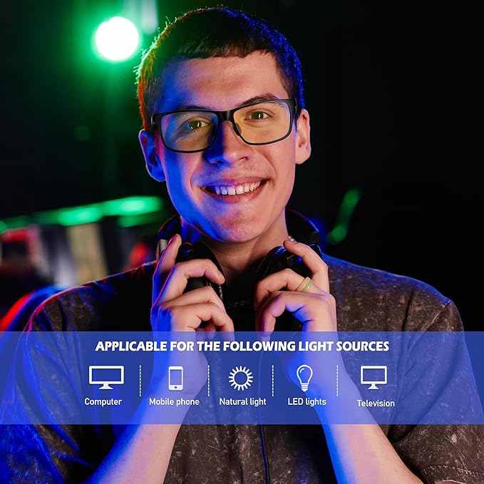 ANYLUV Blue Light Glasses Men, Relieve Eyestrain and Eye Protection, Al-Mg Metal Computer Blue Light Blocking Glasses