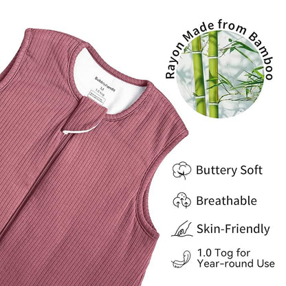 Rayon Made from Bamboo Toddler Sleep Sack with Feet 24-36 Months 1.0 Tog Breathable Sleep Sack 2t-3t Ultra Soft Baby Wearable Blanket with Legs Unisex Sleeping Bag with 2-Way Zipper
