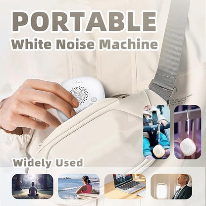 White Noise Sound Machine, Portable Sound Machine for Sleep Baby, Kids & Adults, 20 Travel Soothing Sounds Brown/Pink Noise/Lullaby, Rechargeable, Timer, Memory & Night Light for Home, Nursery