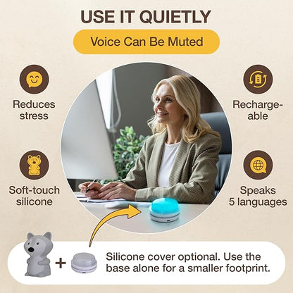 Speaking Breathing Lamp with Guided Meditation & Calming Light | Stress & Anxiety Relief Tool for Adults & Kids | Box Breathing, Sleep, Relaxation & Focus Exercise Device | Self Care Gift