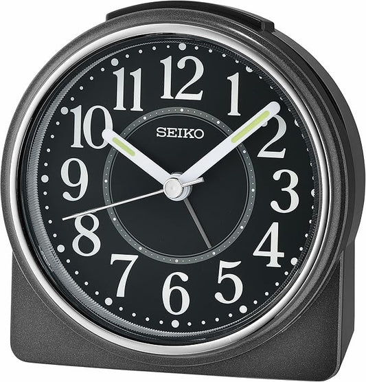 Seiko Marui Bedroom Alarm Clock, Metallic Black