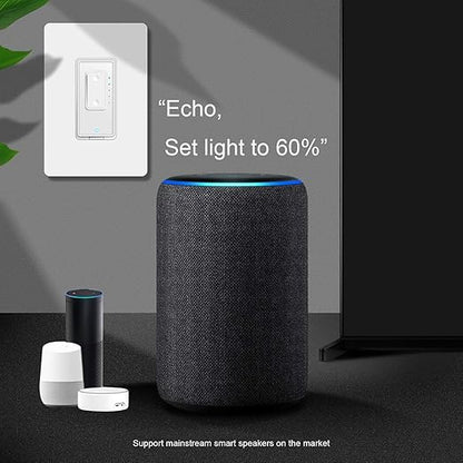 Smart Dimmer Switch by Martin Jerry | White, 4-Pack, Supports LED, 2.4G WiFi, Voice Control via Echo & Google Home, a Neutral Wire is Necessary for Installation