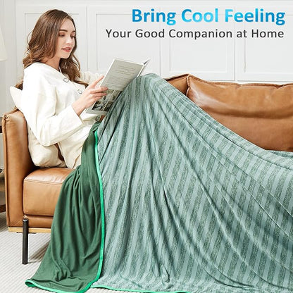 Guohaoi Cooling Throw Blanket for Hot Sleepers,Arc-Chill Q-Max >0.5 Cool Fiber,100% Oeko-Tex Certified Lightweight Summer Cool Blanket for Travel/Outdoor Ultra Cold Breathable,50''x70''