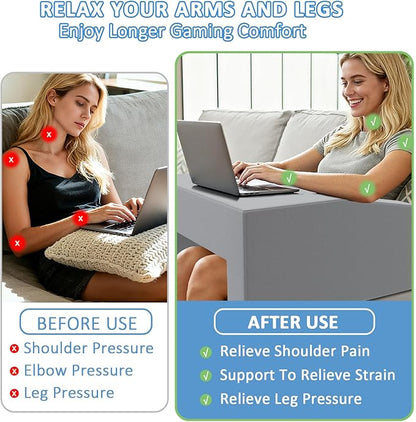 Lap Pillow Desk - Gaming Pillows for Lap, Multi-Functional Reading&Book Pillow and Machine Washable Desk Pillows for Napping, Work & Sofa Couch Use