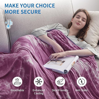 Guohaoi Cooling Blanket (90"x90"Queen Size) for Hot Sleepers and Night Sweats,Decortive Tie Dye,Arc-Chill Q-Max >0.5Cool Fiber,Ultra Cold Breathable,Comfortable,Keep Cool,Hypo-Allergenic,All-Season