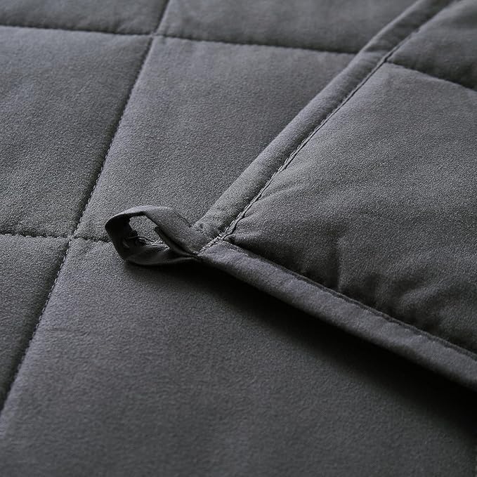 MOTRIP Adults Weighted Blanket 15 Pounds Queen Size, Cooling Blanket for Hot Sleepers, Machine Washable Soft Bed Blanket with Premium Glass Bead, 60''x80'' 15lbs Grey